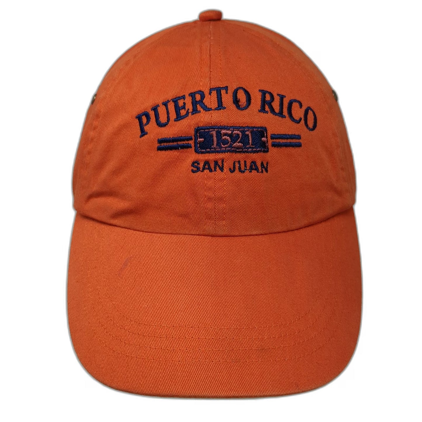 Anvil Baseball Cap Orange One Size Slideback Puerto Rico San Juan Cotton Hat