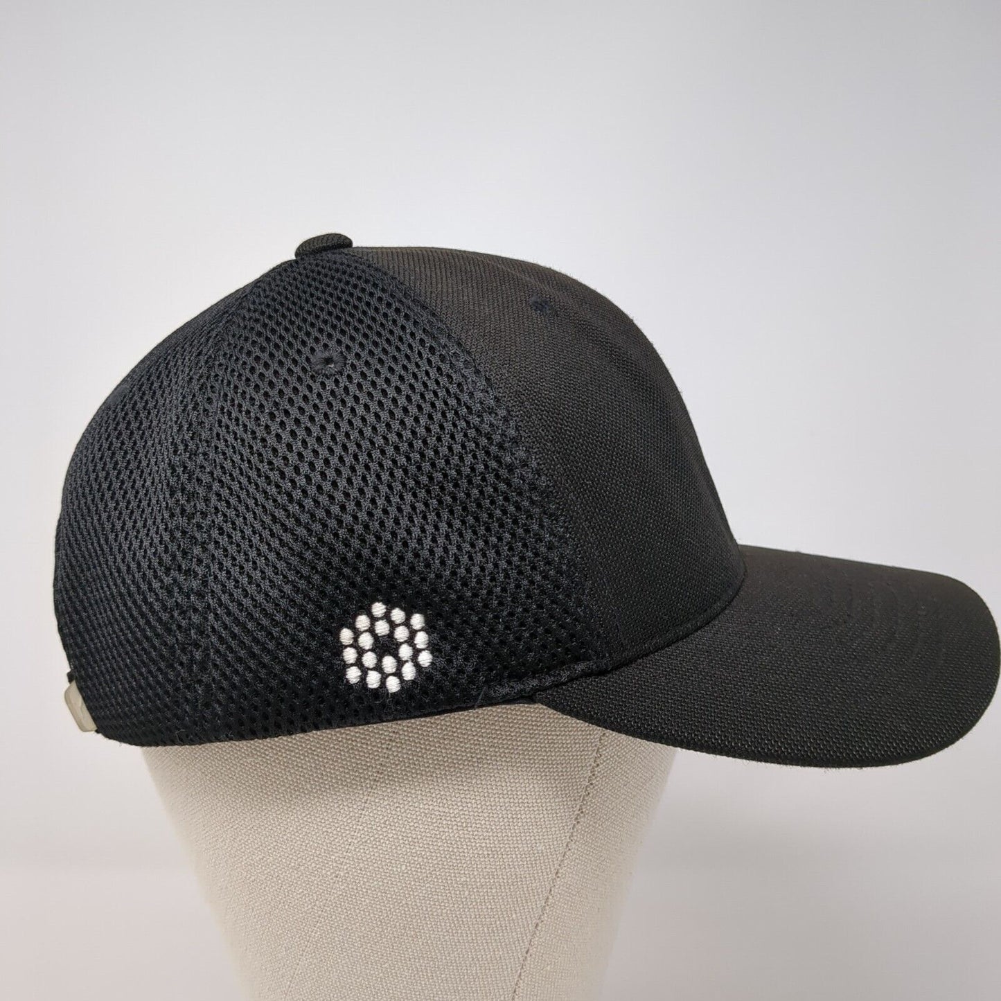 PUMA Strapback Mesh Back Hat Black One Size Solid Adjustable 6 Panel