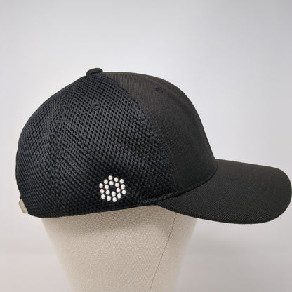 PUMA Strapback Mesh Back Hat Black One Size Solid Adjustable 6 Panel