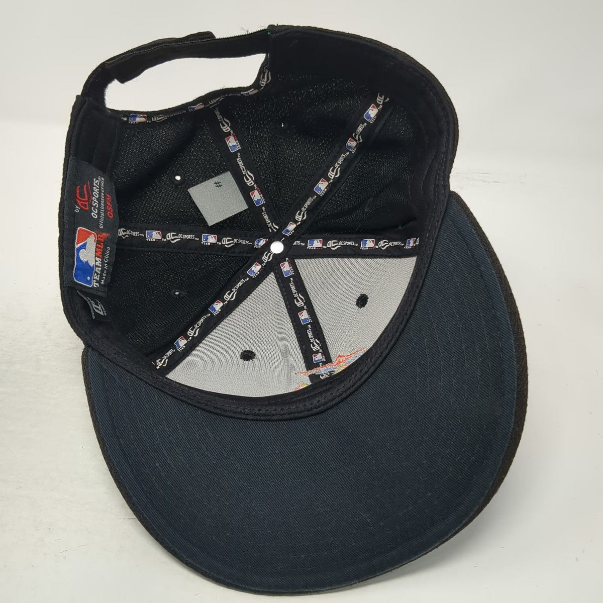 Miami Marlins MLB OC Sports Baseball Cap Black One Size Strapback Logo Mesh Hat