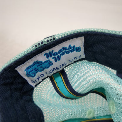 Wears Woody Trucker Hat Pink Blue One Size Mesh Snapback Coastal Beach Wagon