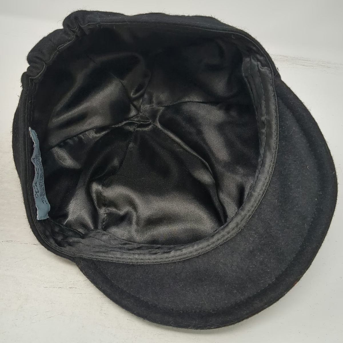 Kate Landry Baseball Cap Black One Size Wool Blend Sequin Flower Beaded Hat