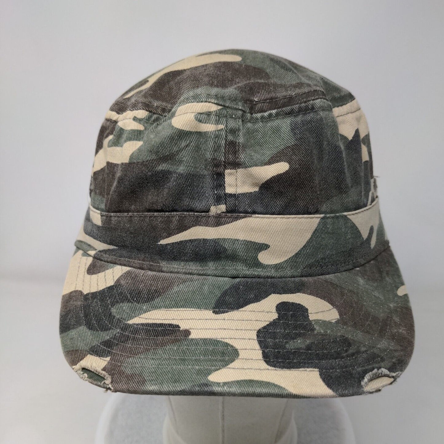 Unbranded Fitted Cadet Army Cap Hat Camouflage One Size Vent Holes Blank