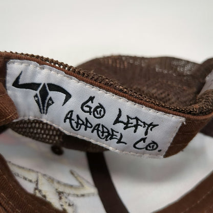 Go Left Apparel Co. Trucker Hat Brown OS Bull Skull Geometric Aztec Pattern
