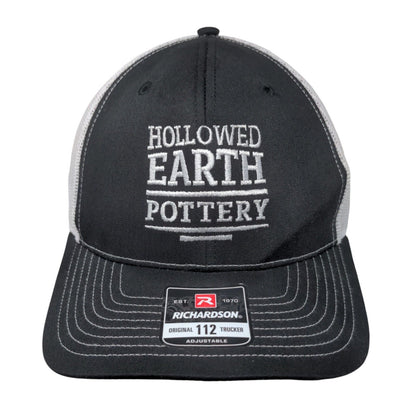 Hollowed Earth Pottery Snapback Mesh Back Trucker Hat Black Adjustable