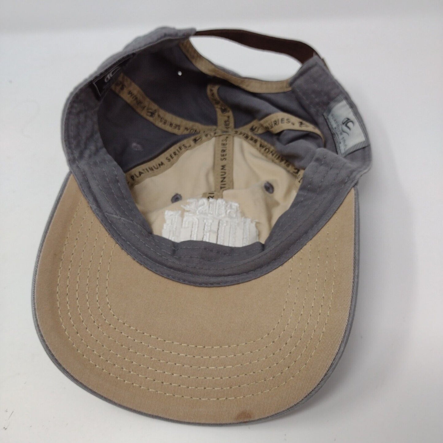 Boise Juice Co Slideback Hat Gray OSFM Embroidered Leather Strap