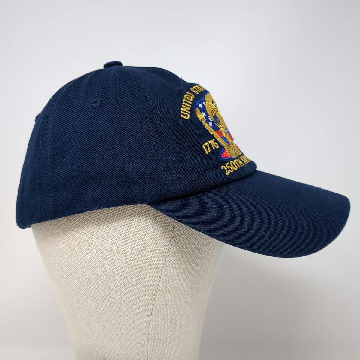 Baseball Cap Blue One Size 250th Anniversary USA Flag Liberty Bell Eagle Hat