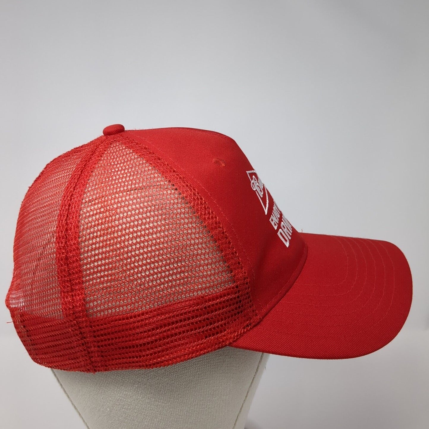 Budweiser Drink Wiser Snapback Trucker Hat Red One Size Mesh Back