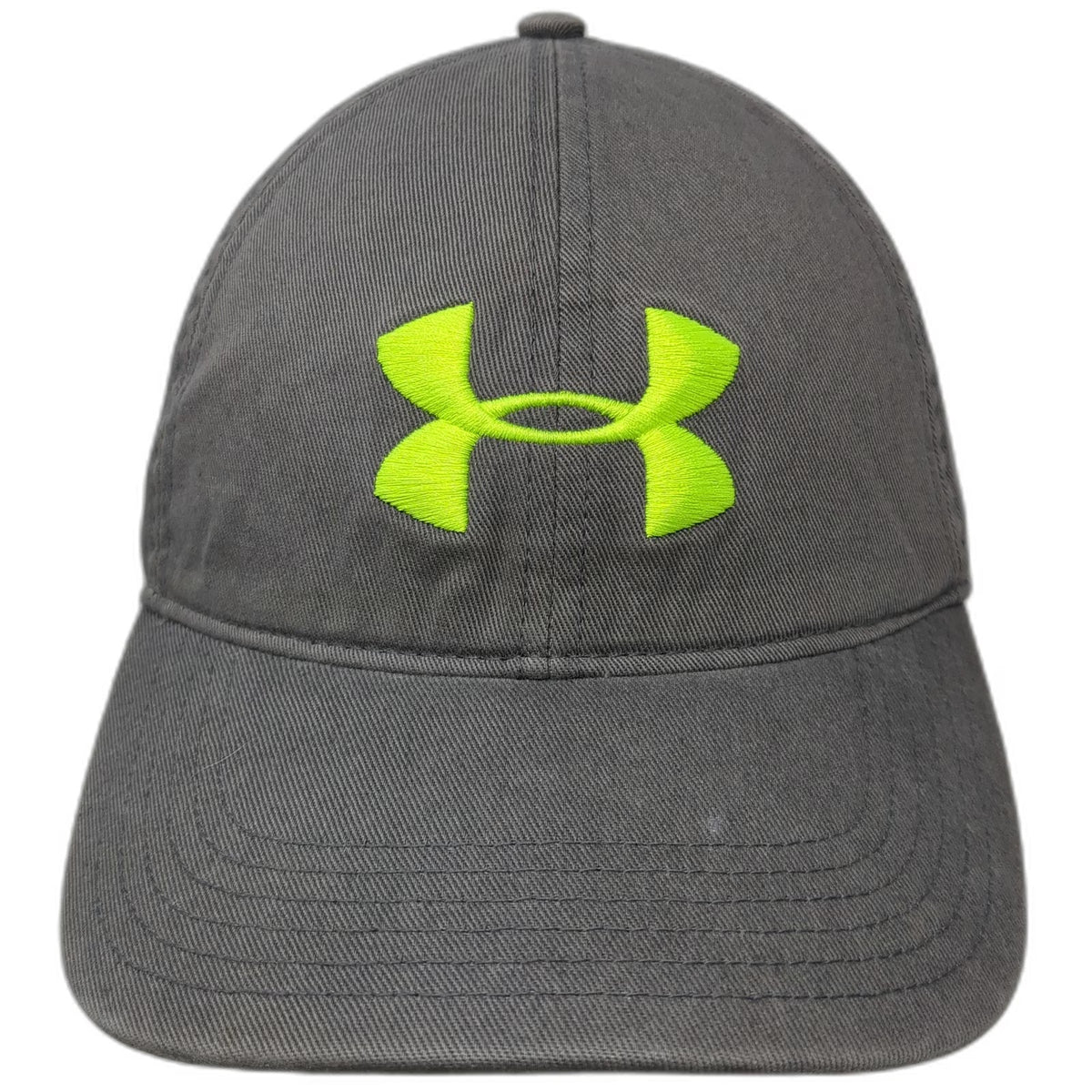 Under Armour Baseball Cap Gray One Size Green Embroidered Logo Slideback Hat