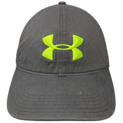 Under Armour Baseball Cap Gray One Size Green Embroidered Logo Slideback Hat