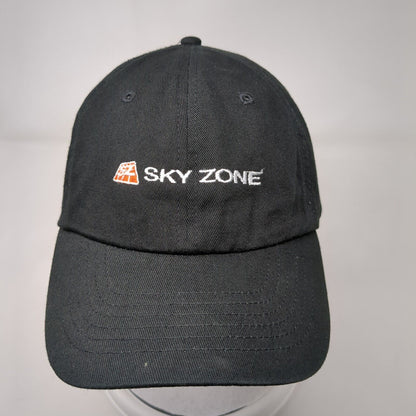 Sky Zone Slideback Hat Black OSFA Adjustable Embroidered Solid 6 Panel