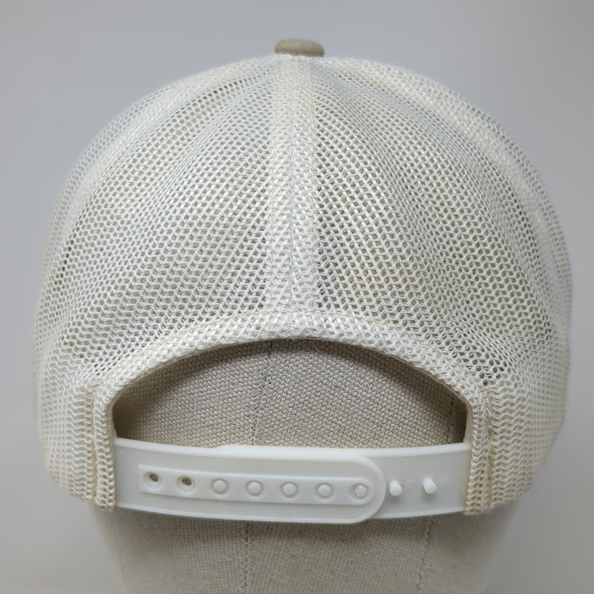 Columbia Trucker Hat Beige One Size Snapback Mesh Forest Patch Logo Structured