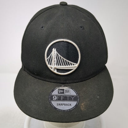 Golden State Warriors NBA New Era Snapback Black One Size 9FIFTY Flat Brim Hat
