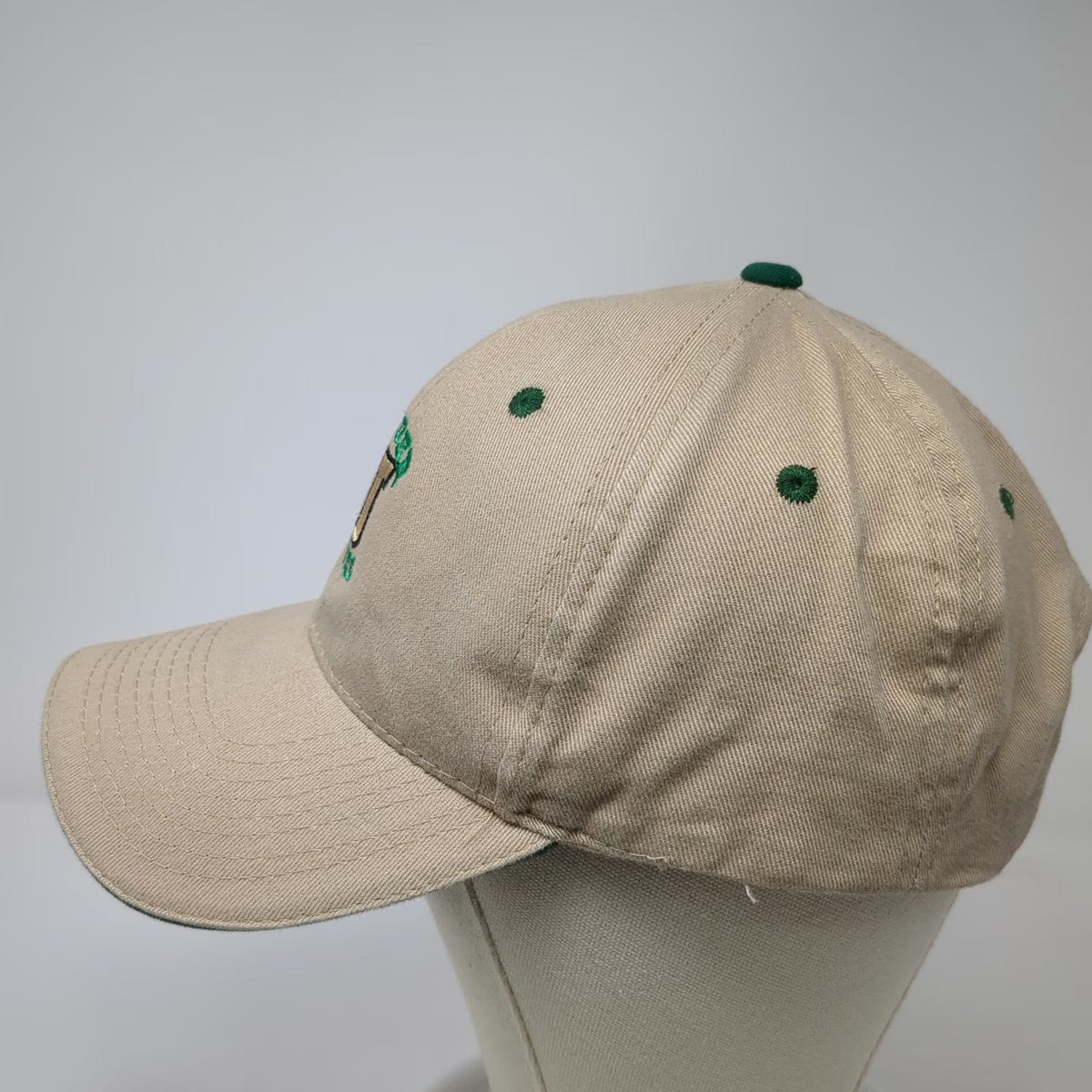 Outdoor Cap Powder River U Logo Beige Baseball Cap One Size Strapback Hat Green