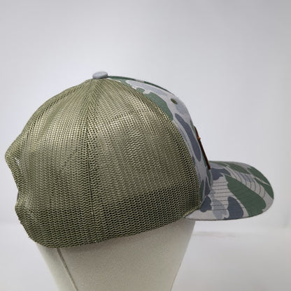 Richardson 112 Trucker Hat Green Camo One Size Mesh Back Snapback Leather Patch