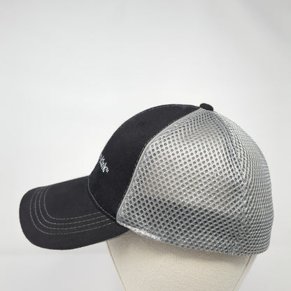 Century Link Fitted Trucker Hat Black S/M Vented Holes 6 Panel Mesh Back