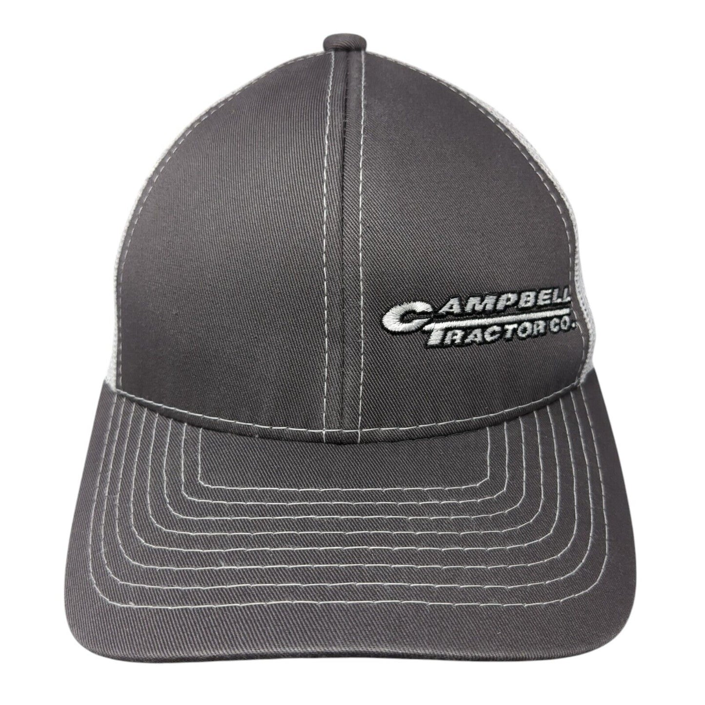 Campbell Tractor Co. Strapback Trucker Hat Gray OS Adjustable Mesh Outdoor Cap