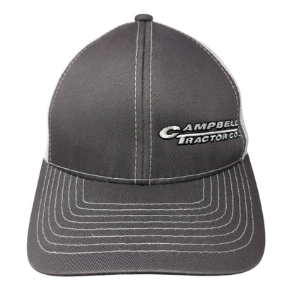 Campbell Tractor Co. Strapback Trucker Hat Gray OS Adjustable Mesh Outdoor Cap