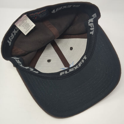 Hurley Fitted Baseball Cap Brown One Size Embroidered 6 Panel Flexfit Yupoong