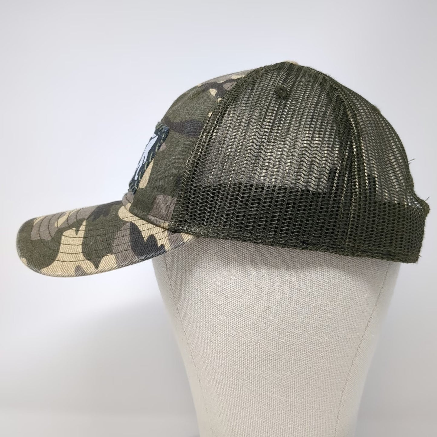 Symmetree Green Trucker Hat One Size Bigfoot American Flag Pine Tree Camo