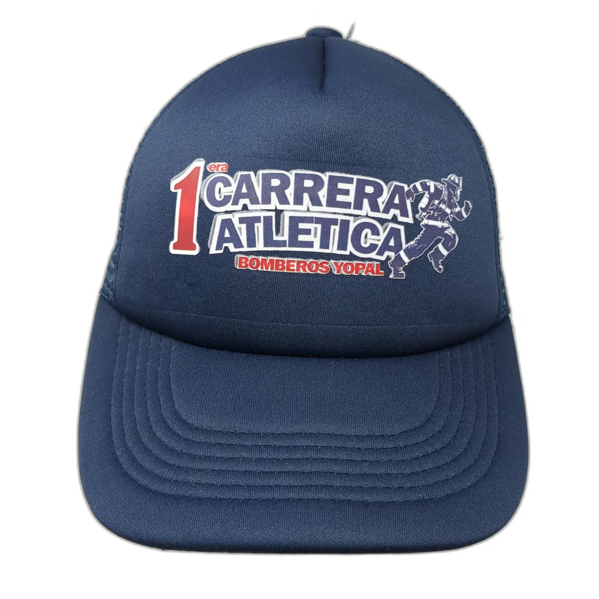 Blue Trucker Hat One Size Mesh Back Firefighter Athletic Race Bomberos