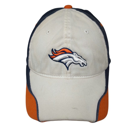 Denver Broncos NFL Reebok Hat Cap White Blue Orange Gray M Flexfit Curved Brim