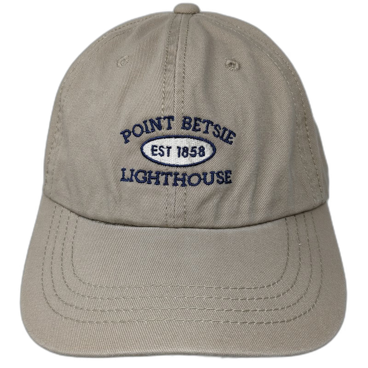 Cobra Baseball Cap Beige One Size Point Betsie Lighthouse Michigan Slideback Hat
