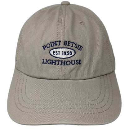 Cobra Baseball Cap Beige One Size Point Betsie Lighthouse Michigan Slideback Hat