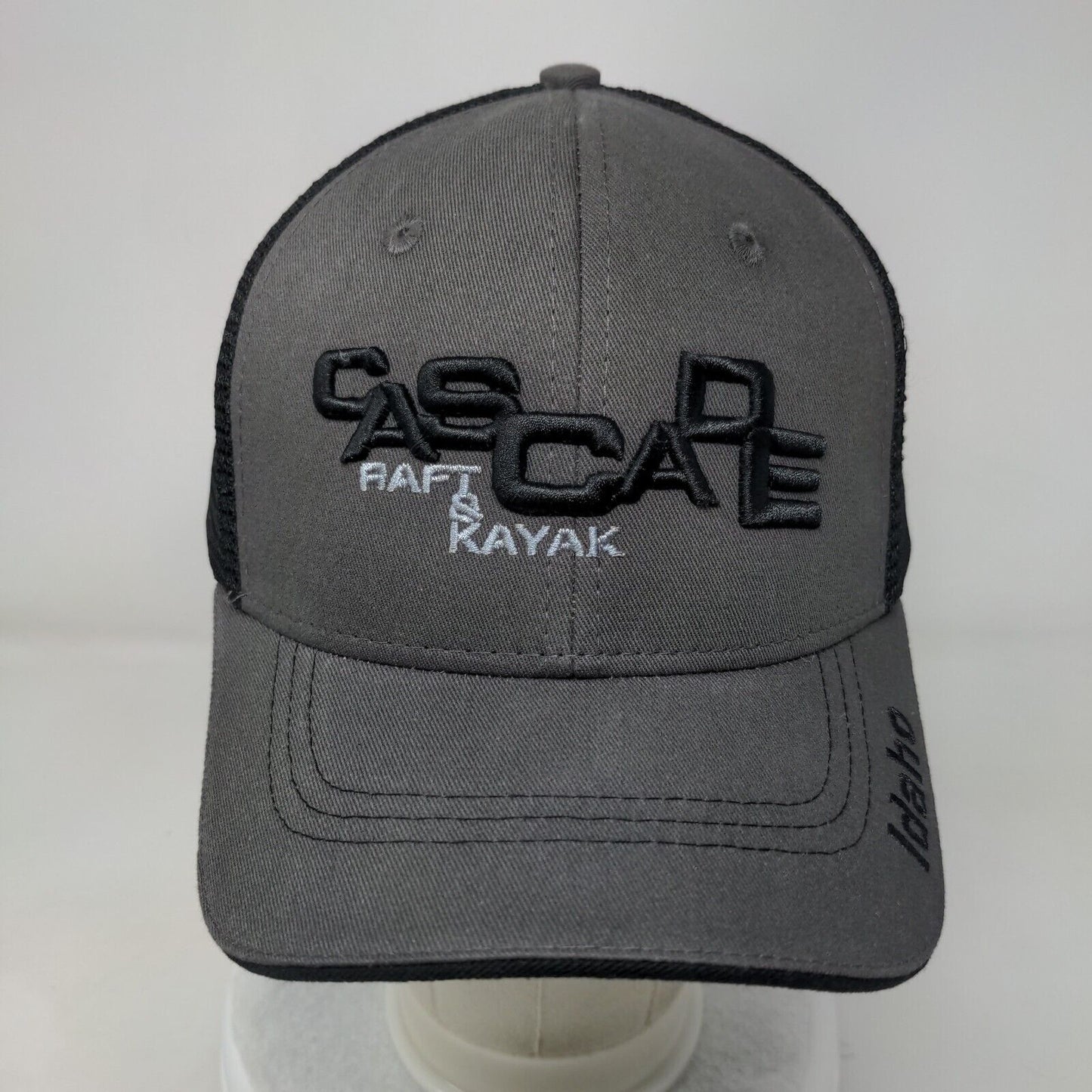 Cascade Raft & Kayak Idaho Snapback Trucker Hat Gray OSFA Adjustable Mesh Back