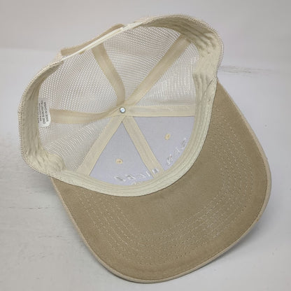 Trucker Hat Beige One Size Mesh Back Snapback San Diego California Embroidered
