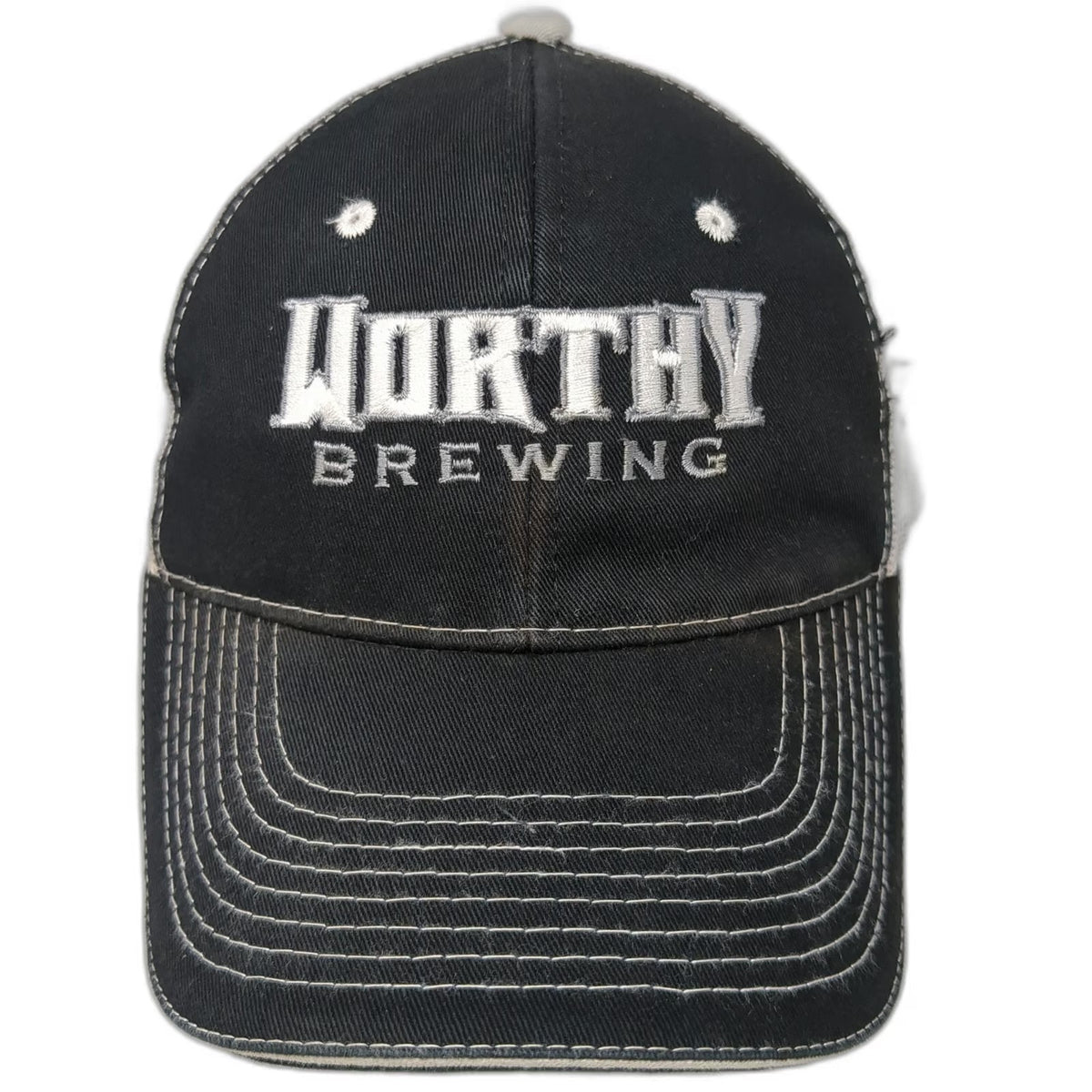 Outdoor Cap Baseball Cap Black OSFM Worthy Brewing Bend Oregon Mesh Strapback