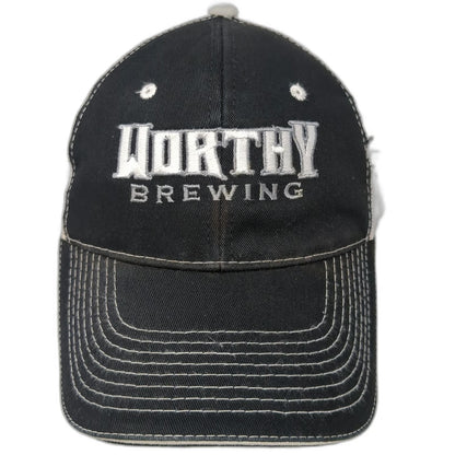 Outdoor Cap Baseball Cap Black OSFM Worthy Brewing Bend Oregon Mesh Strapback