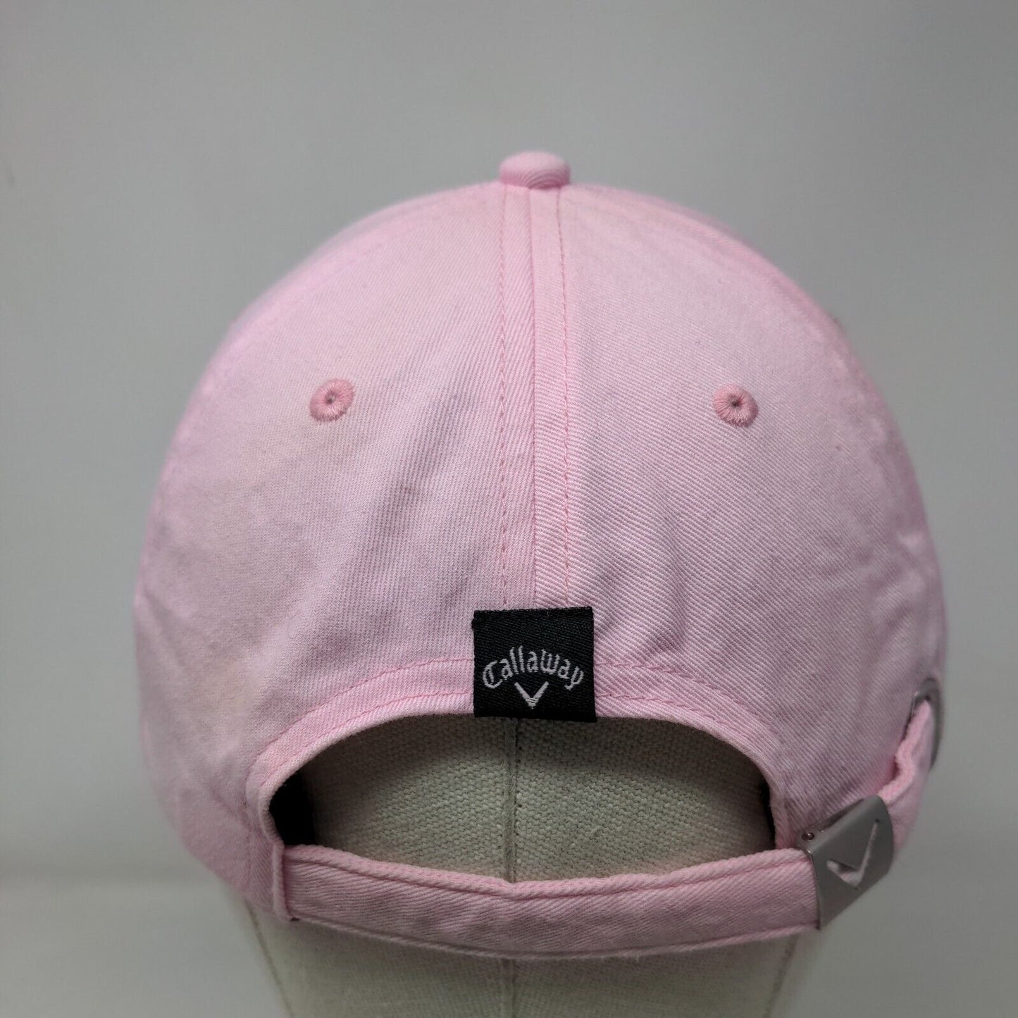 Callaway Strapback Hat Pink One Size Adjustable Embroidered Vented Holes Cotton