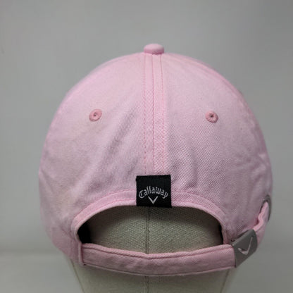 Callaway Strapback Hat Pink One Size Adjustable Embroidered Vented Holes Cotton