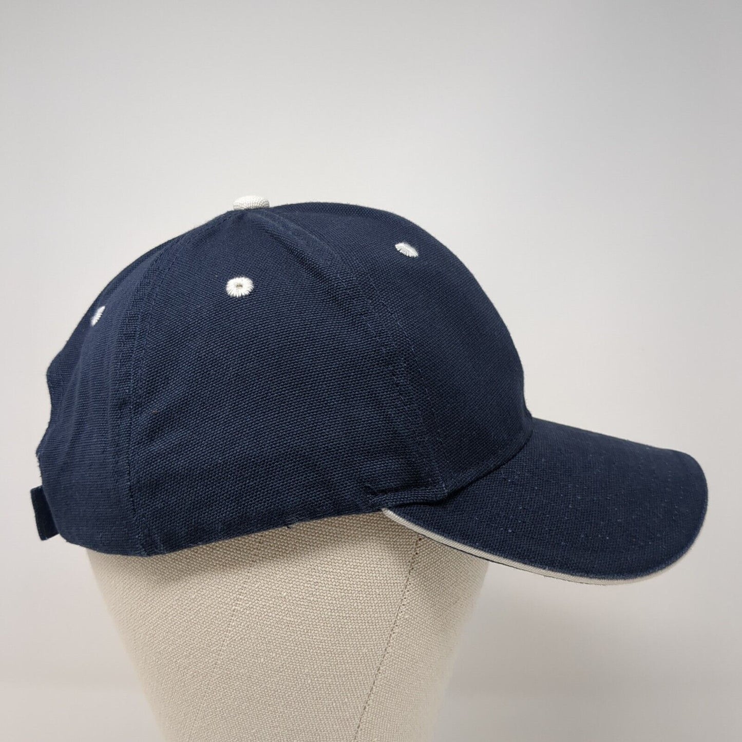 C&H Strapback Hat Blue One Size Adjustable Embroidered Vented Holes 6 Panel Otto