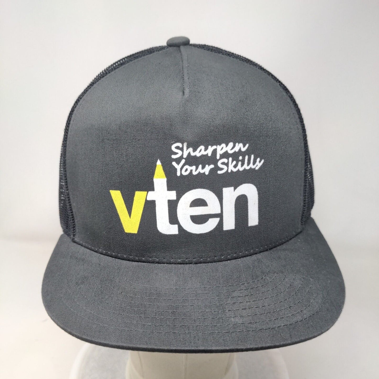 Sharpen Your Skills VTEN Snapback Trucker Hat Gray One Size Mesh Back
