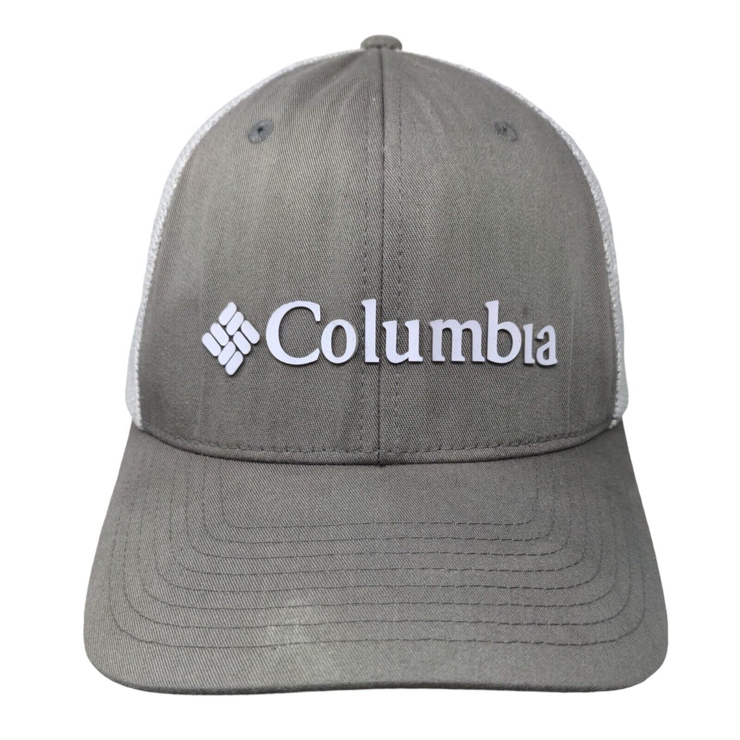 Columbia Fitted Mesh Back Trucker Hat Gray One Size Colorblock