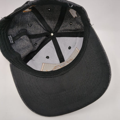 California Republic Bear Snapback Hat Gray One Size Embroidered Denim