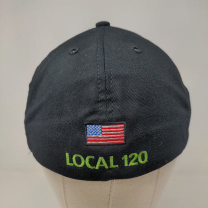 LiUNA Men's Fitted Hat Black M Embroidered Local #120 Laborers Union Logo