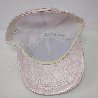 Unbranded Strapback Baseball Cap Pink One Size Adjustable Satin Blank 6 Panel