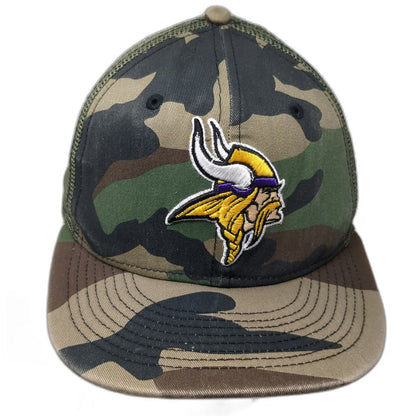 New Era 9FIFTY Trucker Hat Green OSFM Minnesota Vikings NFL Camo Mesh Snapback