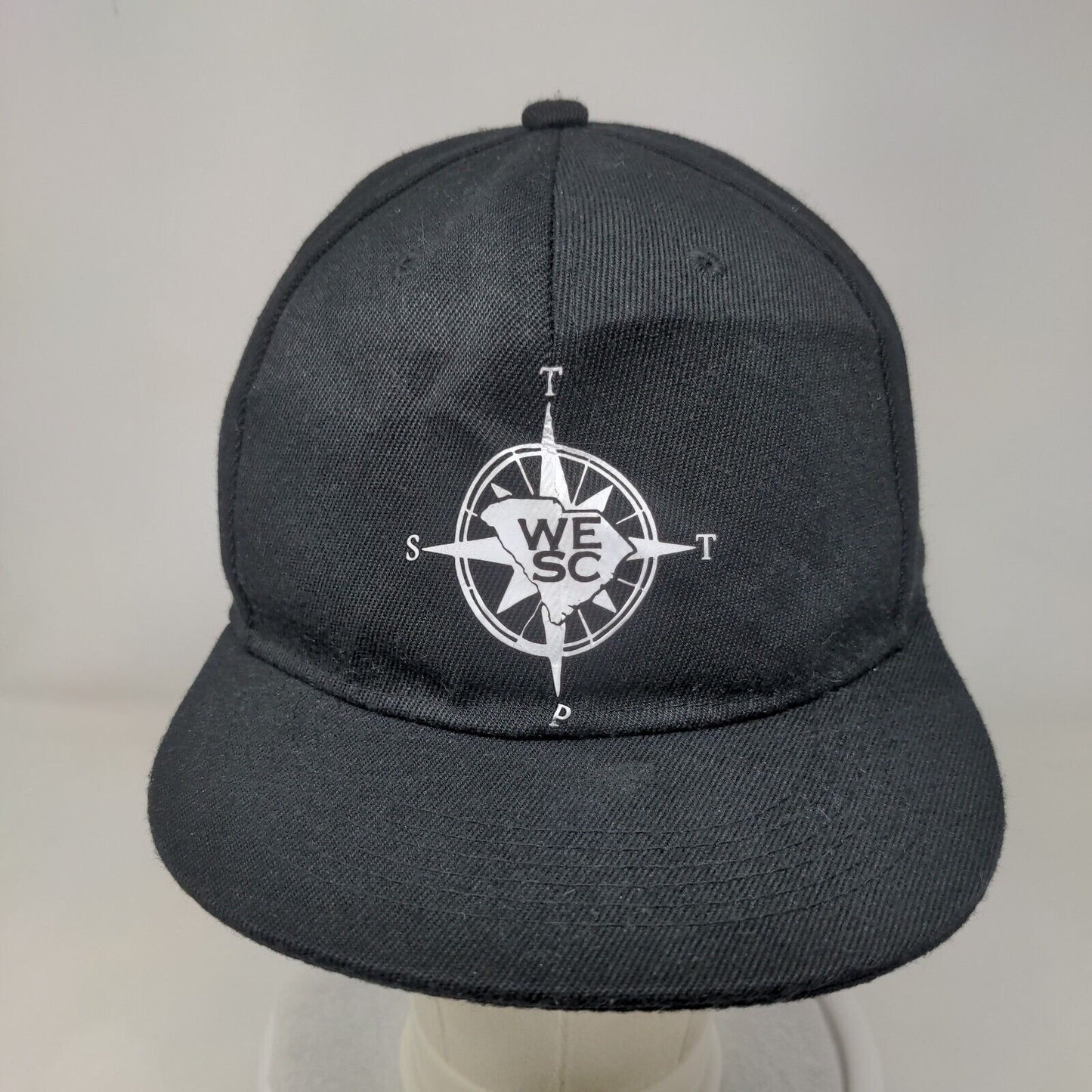 WSEC Compass Premium Snapback Hat Black OSFA Adjustable 6 Panel Max Headgear