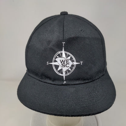 WSEC Compass Premium Snapback Hat Black OSFA Adjustable 6 Panel Max Headgear