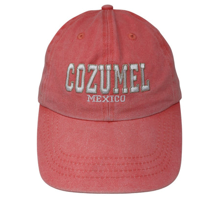 Cozumel Mexico Strapback Hat Pink One Size Embroidered Dkps Gorras