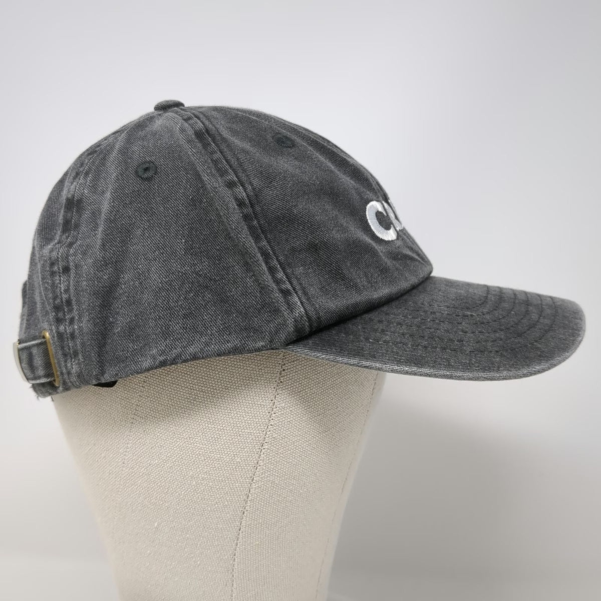 Beechfield Baseball Cap Gray OSFM Slideback Cotton Curved Brim Crisp Logo Hat