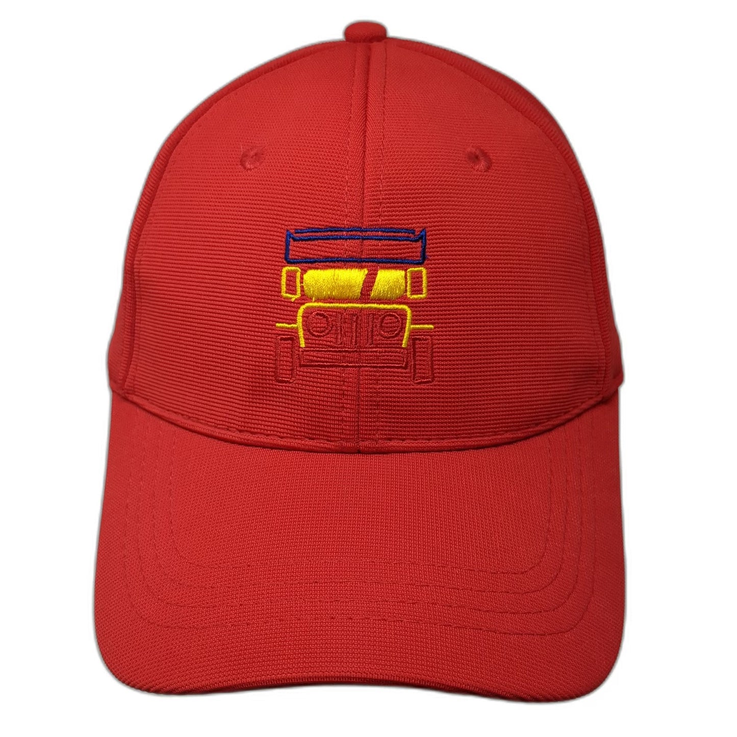 Philippines Jeepney Baseball Cap Red One Size Textured Embroidered Slideback Hat