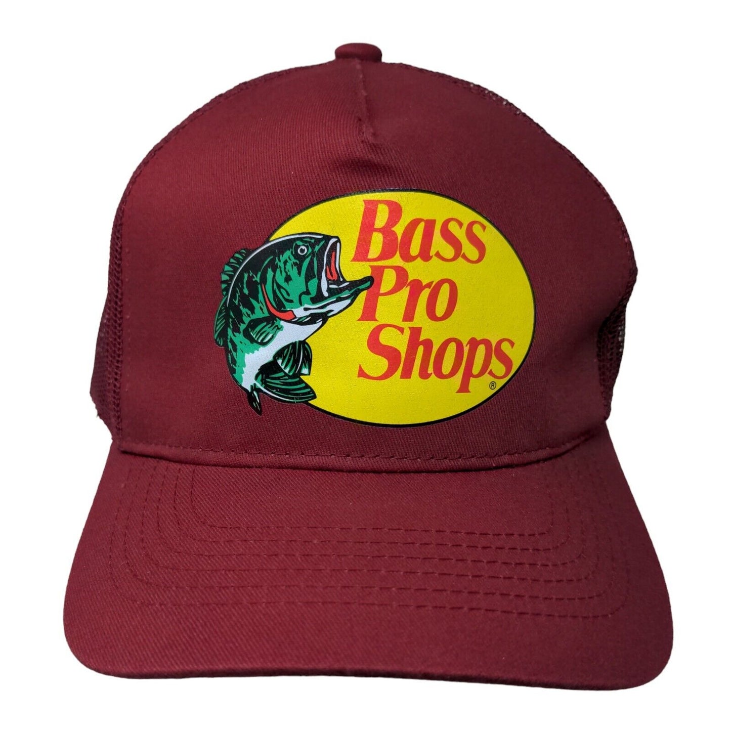 Bass Pro Shops Snapback Mesh Back Trucker Hat Red OSFM Gone Fishing