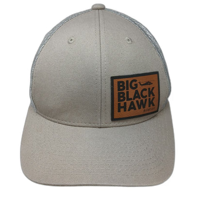 Decky Trucker Hat Gray One Size Snapback Mesh Big Black Hawk Aviation Helicopter
