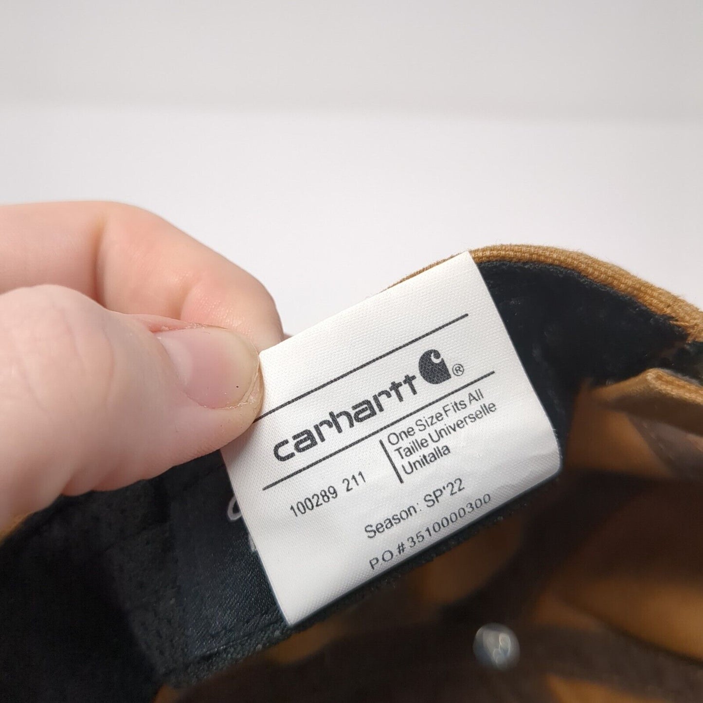 Carhartt Strapback Baseball Cap Brown One Size Adjustable Embroidered 6 Panel