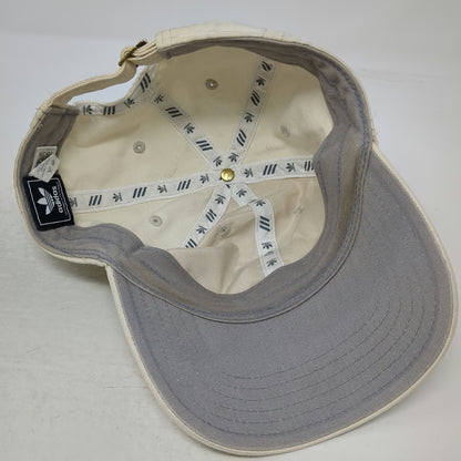 adidas Baseball Cap Beige One Size Trefoil Logo Slideback Cotton 6 Panel Hat